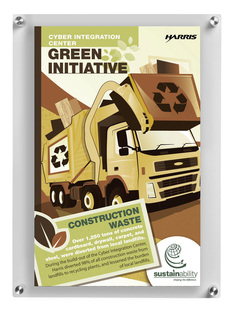Linda Hanus - Green Initiative Construction Waste Poster Design and Illustration