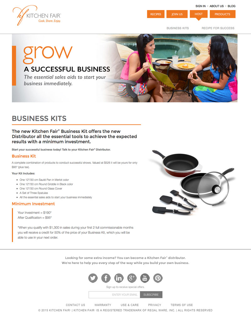 Linda Hanus - Kitchen Fair Business Kit Page