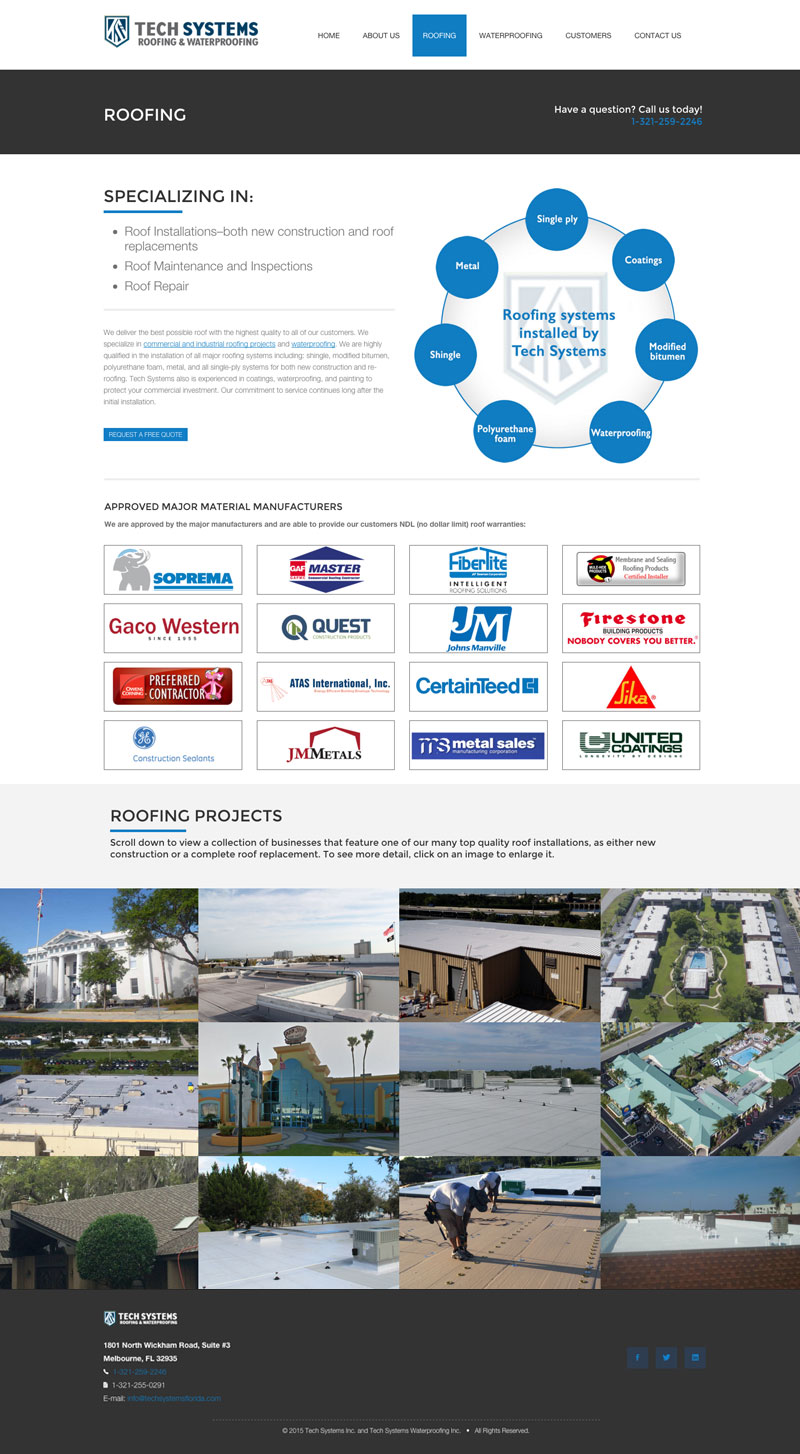 Tech Systems Roofing Page
