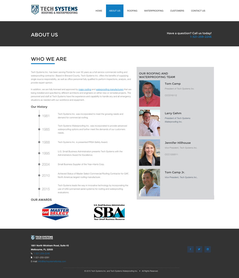 Tech Systems About Us page