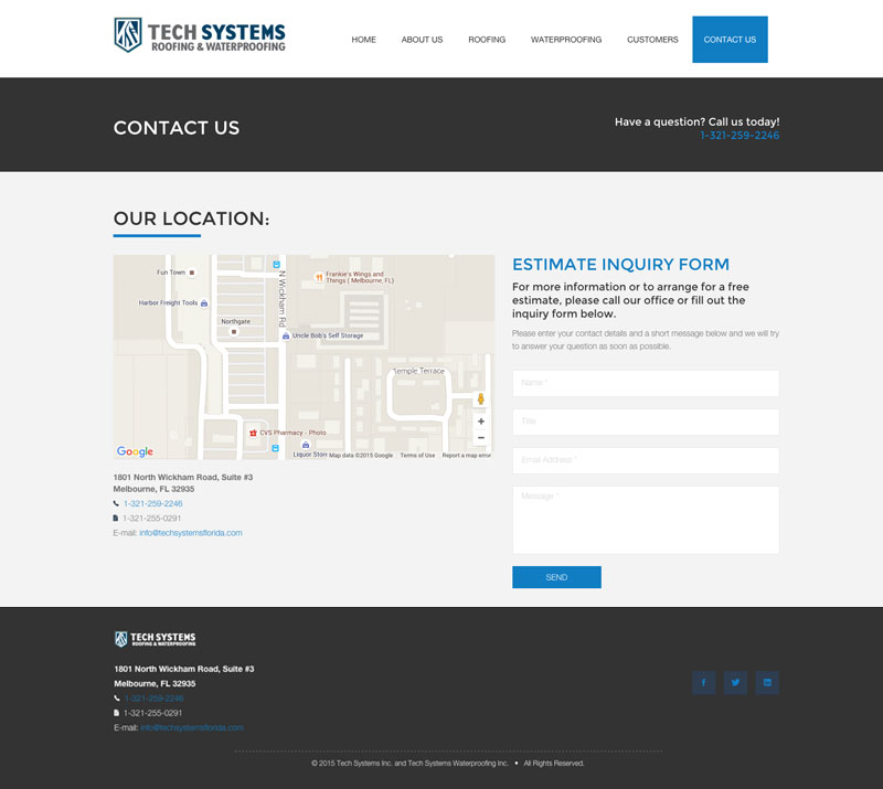 Tech Systems Contact Page