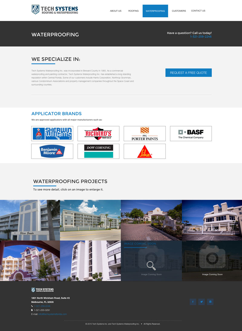Tech Systems Waterproofing Page